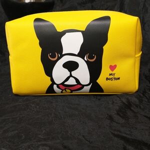 Marc Tetro Boston Terrier Cosmetic Case Black Yellow